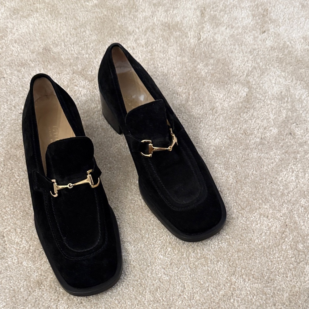 Gucci Black Loafers with Gold Detail